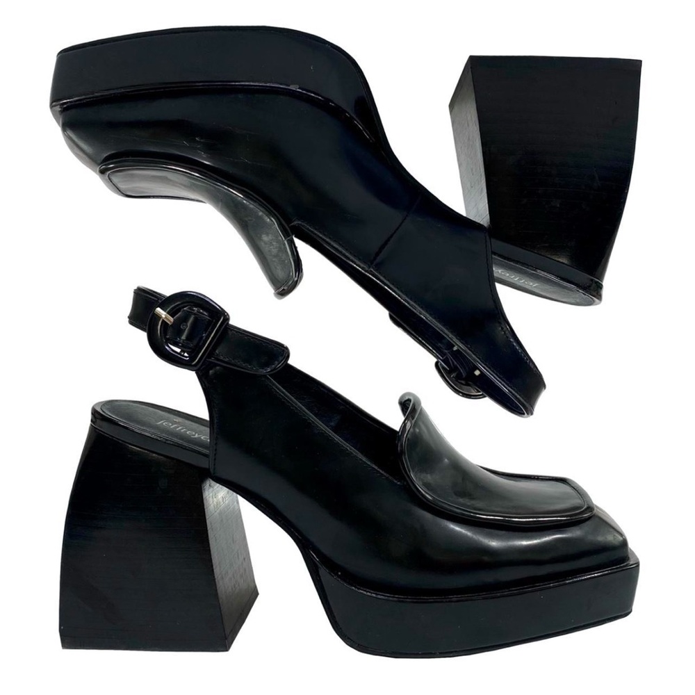 Jeffrey Campbell Dutchess Block Heel Platform Loafers square toe Size US 9 / 39